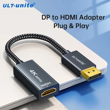 DP a HDMI Adattatore 4K60Hz DisplayPort 1.2 Maschio a HDMI Femmina Adattatore Cavo Convertitore Video e Audio Per PC HDTV, Proiettore Portatile