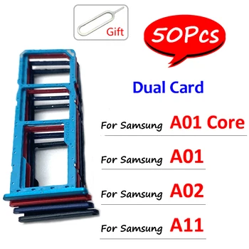 50Pcs，NUOVA Sostituire Dual Card Per Samsung Galaxy A01 Core A02 A11 del Vassoio di Carta SIM Chip Slot Cassetto Titolare Adattatore Accessori