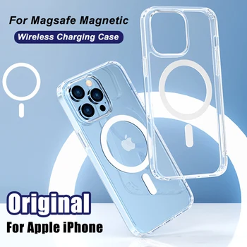 Originale Magsafe Magnetico di Ricarica Wireless Per il iPhone 14 13 12 11 Pro Max Plus Mini X XS XR SE Coperchio Trasparente, Accessori