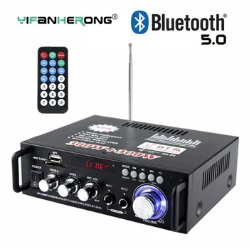 12V/220V 600W hi-fi per Auto Amplificatore Audio di Potenza Stereo Compatibile Bluetooth, FM Radio 2CH Home Theater Amplificatori Mini Amplificador
