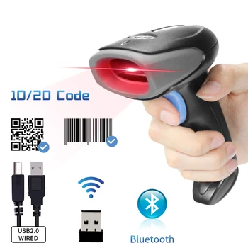 2019WB-2D Bluetooth 2D Lettore di codici a Barre E 2019W QR 2.4 G Wireless via cavo, Palmare Scanner di codici a Barre USB, Supporto del Telefono Mobile iPad