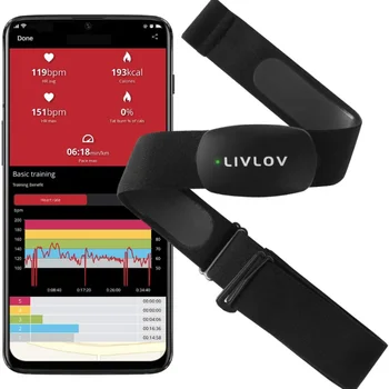 LIVLOV V6 Monitor di Frequenza Cardiaca Bluetooth Con fascia Toracica 5.0 ANT+IP67 Impermeabile Sensore HR Di Polar Wahoo Zwift Sport Monitor