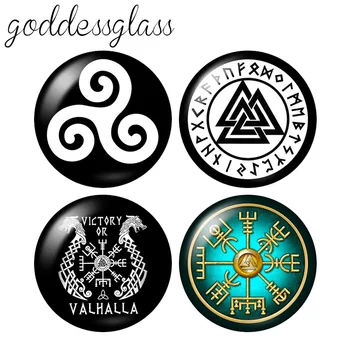 Amuleto Badge Viking Totem Odin 's Simbolo di Norse 10pcs/di 12mm 20mm/25mm foto Rotonda, vetro cabochon piatto Fare i risultati