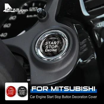 VELOCITÀ dell'aria per Mitsubishi Outlander ASX Eclipse Cross in Fibra di Carbonio Adesivi Motore Start / Stop Pulsante di Accensione Coperchio del Dispositivo Adesivo