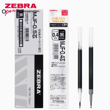 10 Pz ZEBRA JJ77 / JJS77 Premere Gel Refill Penna MJF-0.4 / 0.5 a base di Acqua di Ricarica 0.4 / 0.5 mm Test di Student Penna Nera Non Importa
