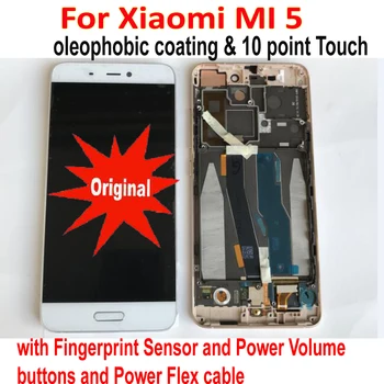 Originale in Vetro Sensore Per Xiaomi Mi 5 Mi5 Display LCD Touch Screen Digitalizzatore Assembly con Telaio Mobile Pantalla