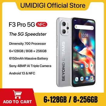 UMIDIGI F3 PRO 5G Phone, Android 13 Smartphone, Dimensity 700, 6.6