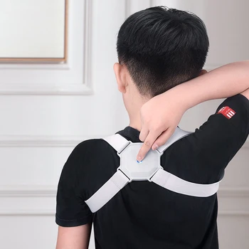 Smart Postura Correttore Inteligente Indietro Tutore Spalla Supporto del Sensore di Vibrazione Corsetto per Bambini Adulti Sedersi Correzione Cintura