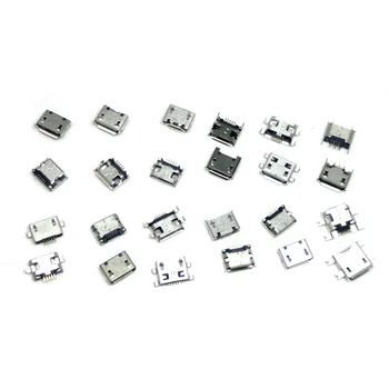 60pcs/lotto 5 Pin SMT Connettore Micro USB Tipo B Femmina Posizionamento 12 Modelli di SMD DIP Connettore