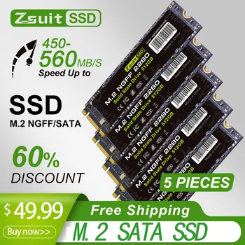 All'ingrosso 5Pcs Solid State Drive 1TB SATA NGFF M. 2 SSD 2280 Alta Pronti SSD 256 GB, 512 GB Hard disk Interno per Portatile/Desktop/PC