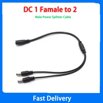 5.5 mm 2.1 mm 1 Femmina 2 maschio di modo Maschio DC Power Splitter connettore del Cavo di estensione per il CCTV LED della luce di striscia di Alimentazione adattatore