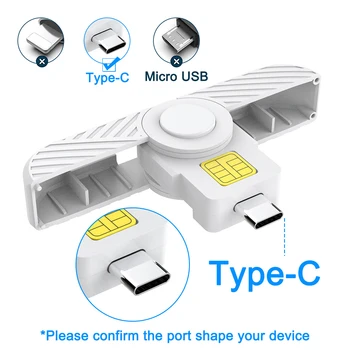 Portatile Smart USB Type-C-Card Reader per la Banca, Carta di IC/ID EMV DNIE BANCOMAT CAC Carta SIM Cloner Connettore del Lettore di schede per PC Portatile