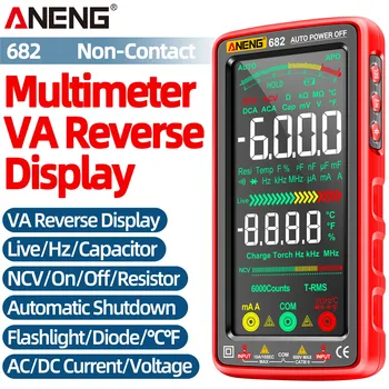 ANENG Smart Multimetro 6000 Conteggi AC/DC Amperometro Tester di Tensione Ricaricabile Ohm Diodo NCV Live Zero Fuoco Multimetro Digitale