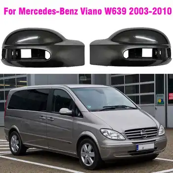 ABS Fibra di Carbonio, Specchietto Laterale Specchio di Vetro di Copertura Trim retrovisore riguarda le Coperture Per Mercedes-Benz Viano W639 2003-2010