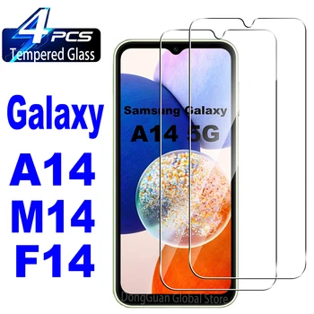 2/4 Vetro Temperato Per Samsung Galaxy A14 M14 F14 5G protezione dello Schermo di Vetro Film