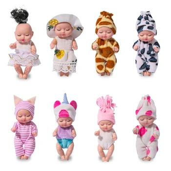 B2EB Piccole Bambole di Sonno Mini Bambole con Piccoli Abiti per le Ragazze 4