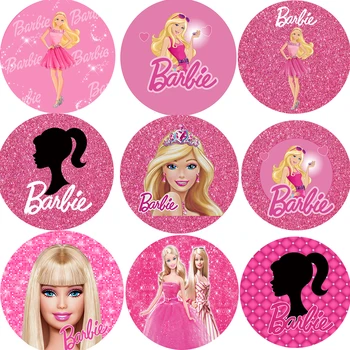 Disney Rosa Principessa Tondo Barbie Fondali Copre Le Ragazze Festa Di Compleanno Decorazione Baby Shower Foto Di Sfondo Di Studio Cerchio