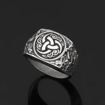 Nordic viking nodo drago in acciaio inox amuleto Scandinavo anello con viking borsa regalo