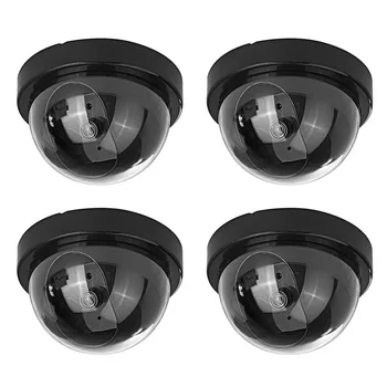 Caldo di Vendita 4 Pz Fittizio del CCTV di Sicurezza Telecamera Dome Con LED Rosso Lampeggiante Luce Sticker Decalcomanie