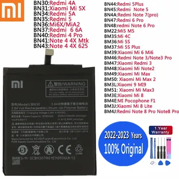 xiao mi Batteria Originale Xiaomi Redmi 4A 5 5A 5 plus 6 6A 4pro 6Pro Nota 4 4X 5 6 Pro 7 Pro Mi 4C Mi5 M5 5S Mi6X Plus Bateria