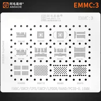 Amaoe BGA Reballing Stencil Per Nand Flash EMMC EMCP UFS BGA162 BGA186 BGA254 BGA221 BGA153 BGA169 EMMC2 EMMC3 Pianta Net
