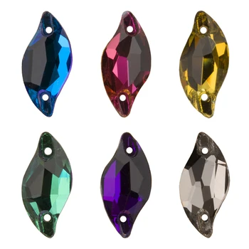 YANRUO 3254 Diamante Foglia AAAAA Glitter Gemme di Cucito fai da te Pietre Piatte Retro Strass da Cucire Vetro Strass Cristalli Per l'Artigianato
