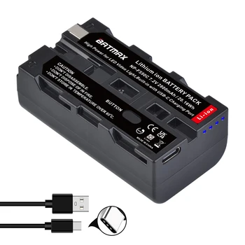 2800mAh USB-C Porta di Ricarica NP F550 Batteria per NP-F Batteria LED Luce Video Fotocamera Luce della Lampada di Pannello di Fotografia