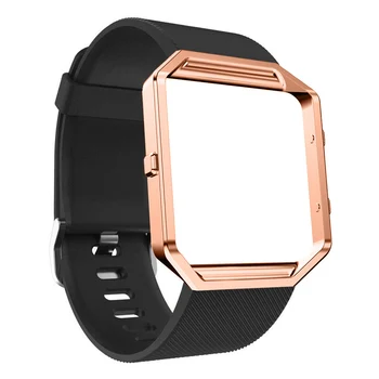 Braccialetto Del Silicone Per Fitbit Blaze Accessori Smart Watch Band Cinturino Da Polso Con Telaio In Metallo Di Lusso Smartwatch, Braccialetti
