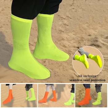 Colore fluorescente Deserto copertura Scarpa Alta Tubo a Prova di Polvere Panno di Copertura Scarpa Scarpe da Trekking Protector Anti-sabbia all'Aperto Soprascarpe