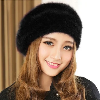 Donna Inverno Versione coreana delle Donne Versatile Autunno e Inverno Faux Pelliccia di Coniglio Berretto Cappello Caldo e Addensare