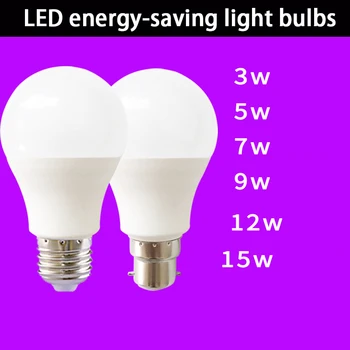 Super bright LED di plastica di alluminio placcato di lampadina E14 E27 vite di fissaggio a baionetta B22 lampadina a risparmio energetico