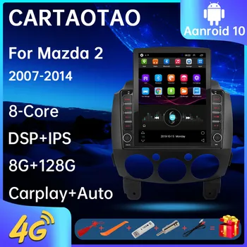 2 Din Android 10 per MAZDA 2 2007-2014 autoradio Video Player Multimediale di Navigazione GPS Ritratto Di Tesla schermo stereo CarPlay