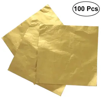 100pcs Alluminio, Carta Stagnola di Oro di Cioccolato Carta da imballaggio di Candy Wrapper Cioccolato Imballaggio di Regalo di Carta per il Bagno di Cioccolato Bombe