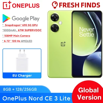 OnePlus Nord CE 3 Lite 5G Versione Globale del cellulare 8GB 128GB Snapdragon 695 108MP 67W SUPERVOOC 6.72