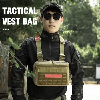 Tactical Vest Uomini Borsa Micro Sport all'Aperto Petto Borsa di Addestramento Militare di Pancia Sacchetto di Campeggio Zaino Accessori per la Caccia X588A
