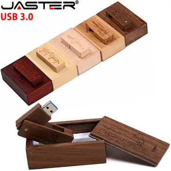 JASTER USB 3.0 di legno quadrato coltello Pendrive 64 GB 32 16 4 unità flash regalo di nozze memory stick (10 loghi gratis)