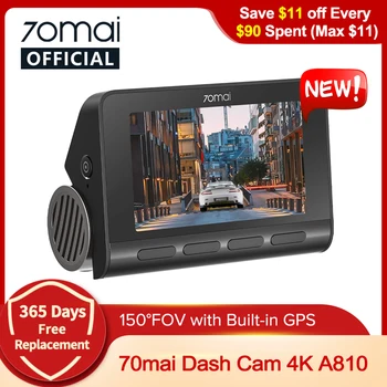 Globale 70mai Dash Cam A810 UHD 4K 150FOV Built-in GPS ADAS 24H Parcheggio Moto Auto DVR 70mai A810 HDR Dual-Channel Percorso di Monitoraggio