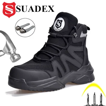 SUADEX Indistruttibile Steel Toe Boots per gli Uomini Scarpe di Sicurezza Anti-Smashing Lavoro Traspirante Sicurezza sul Lavoro Boot Scarpe EUR Dimensione 37-48