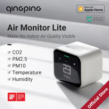 Qingping 5in1 Apple HomeKit WiFi Compatibili Monitorare la Qualità dell'Aria,CO2 Portatile Misuratore Sensore Rileva PM2.5PM10,Temperatura,Umidità