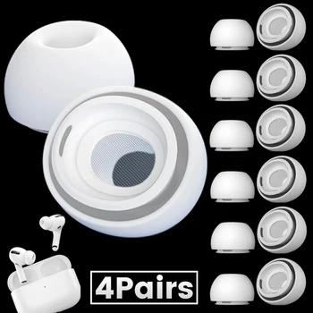 4Pairs Morbidi gommini in Silicone per Airpods Pro 1/2 Protettiva, Auricolari per Coprire la Riduzione del Rumore Orecchio-pad per Apple Aria Baccelli Pro