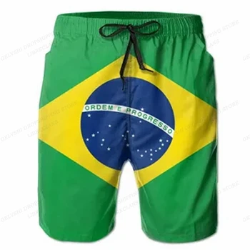 Brasile Bandiera Pantaloncini Moda Uomo Costumi da bagno Shorts Tronco Sportswear Pantaloni Uomo Breve Costume da bagno per Bambini Spiaggia di Breve Brasil Flag