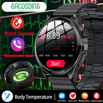 Nuovo ECG+PPG Smartwatch Uomini Non Invasivo di Glucosio nel Sangue Smart Watch Uomini Bluetooth Chiamata Orologio Donna Health Monitor Orologi Per gli Uomini