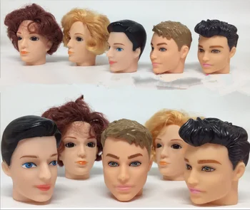 3D occhi Neri Capelli Castani Fidanzato Bambola di sesso Maschile Principe Testa Di Bambola Ken Per il Fidanzato di Accessori per le bambole