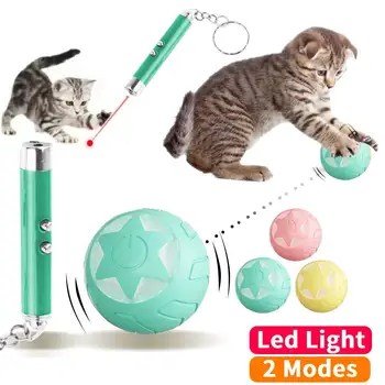 2023 Interattivo Smart Gatto Palla Giocattolo di lavorazione Automatico Elettrico Giocattoli del Gatto con 7 Colori di Luce a Led per Interni Gattino Addestramento dell'Animale