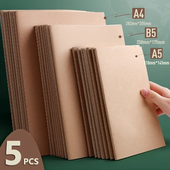 A5, B5, A5, carta Kraft cover Notebook Annata Diario in bianco/Griglia/Foderato Opzionale da 40 Fogli di Schizzi Gazzetta Forniture per la Scuola