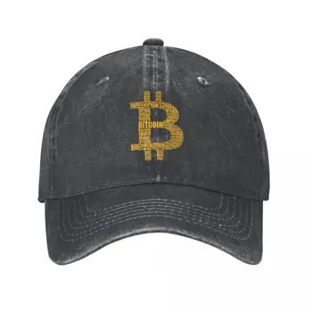 Bitcoin Logo Tipografia Unisex Berretto Da Baseball In Difficoltà Lavato Caps Cappello Vintage All'Aperto Tutte Le Stagioni Di Viaggio Vestibilità Sole Cap