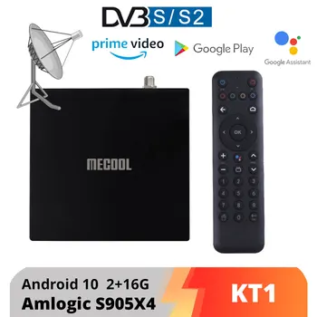 Mecool KT1 DVB-S2 Bluetooth TV Box Android 10 Amlogic S905X4-B 4K 2T2R Dual WIFI BT Media Player, Set-Top Box