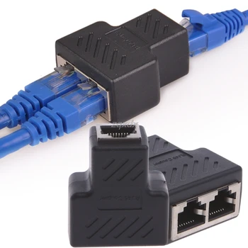 1 Di 2 Modi LAN Ethernet Cavo di Rete RJ45 Femmina Splitter Connettore Adattatore Per il computer Portatile, Docking station per Whosale&Dropship