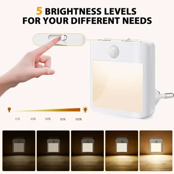 EU Plug Luce LED Sensore di Movimento PIR 1.5 W 100-240V AC Caldo CI Plug Notte Corridoio Asile Luce a Parete Scala Notte di Luce