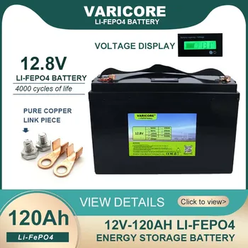 12.8 V 120 AH LiFePO4 Batteria al Litio di Alimentazione Batterie 4000 Cicli Per Camper RV Golf Cart Off-Road, Off-grid Vento Solare Tax Free